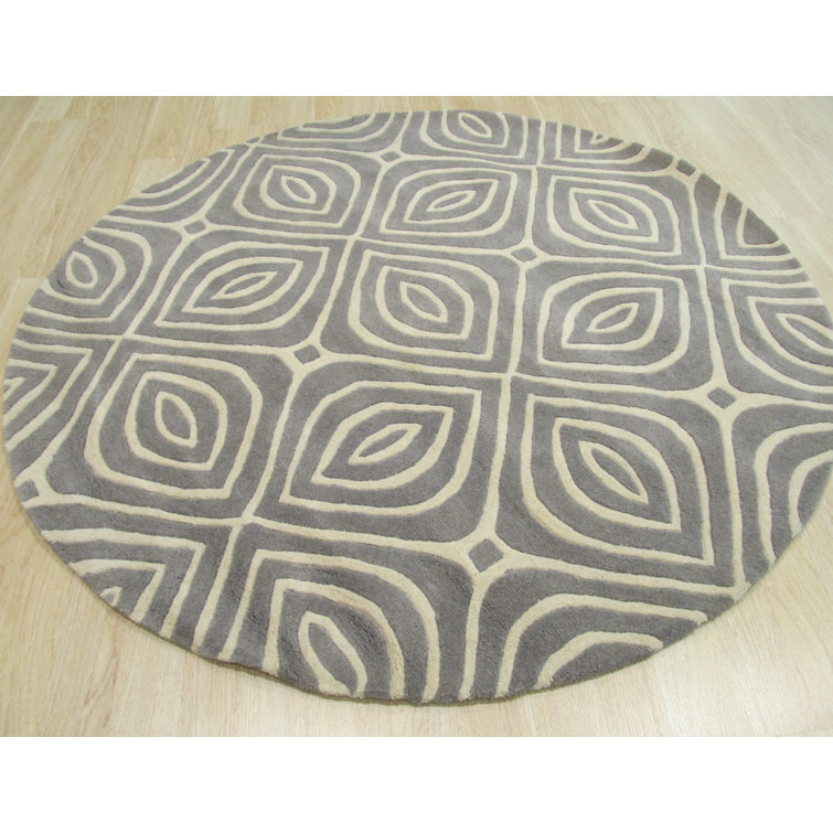 Corrigan Studio® Edwards Geometric Hand Tufted Wool Gray Area Rug Wayfair